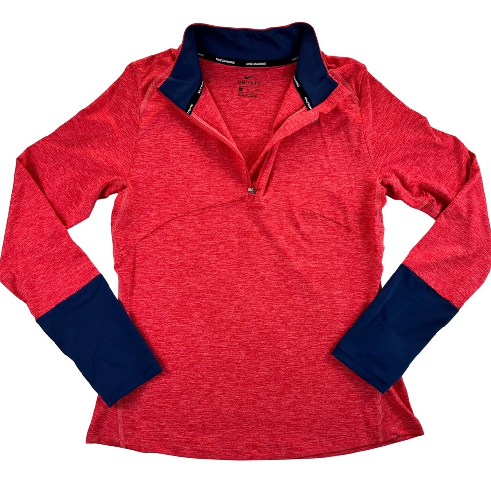Nike Running Womens Dri-FIT Half Zip Pullover XL Red Navy 890206-823 - Picture 2 of 15
